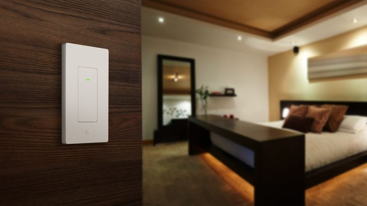 The Eve Light Switch (Matter) installed on a wall.