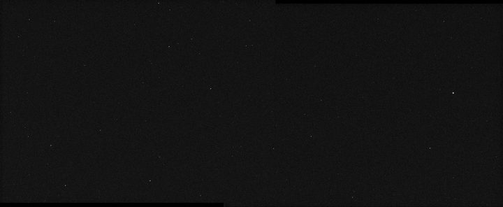 This mosaic was made from “first light” images acquired by both of the cameras on NASA’s Psyche spacecraft on Dec. 4, 2023. The field of view of this mosaic is about 8 degrees wide by 3.5 degrees tall. The images were acquired using the camera’s clear or “broadband” filter and an exposure time of six seconds. Imager A took the left half of the mosaic; Imager B took the right half.