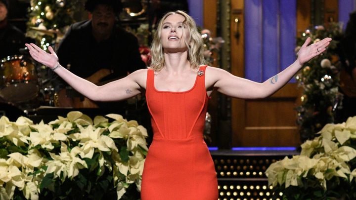 Scarlett Johannson hosting Saturday Night Live.