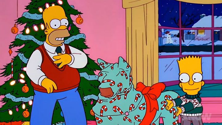 Homer and Bart try to tempt Lisa with a gift pony.
