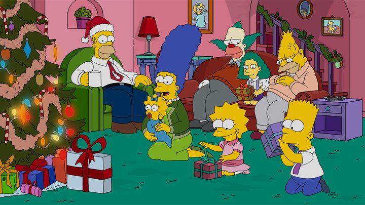 Krusty the Clown and his daughter spend Christmas with The Simpsons.