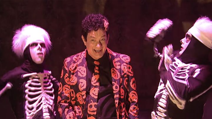 Tom Hanks as David S. Pumpkins on Saturday Night Live.