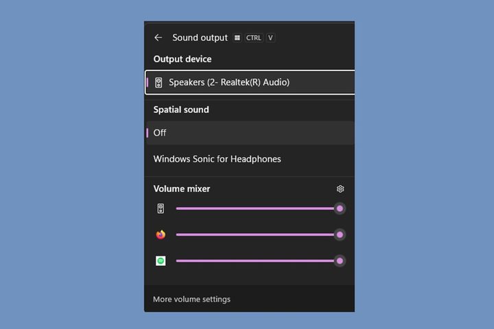 Windows 11 Volume Mixer.