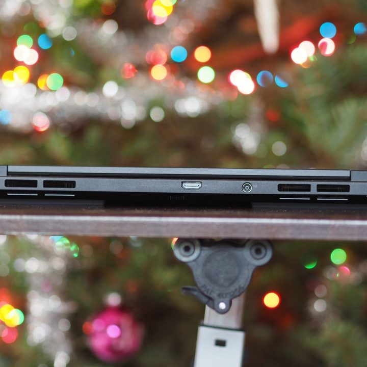 Asus ProArt Studiobook 16 OLED rear view showing ports and vents.
