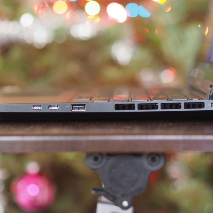 Asus ProArt Studiobook 16 OLED right side showing ports and vents.