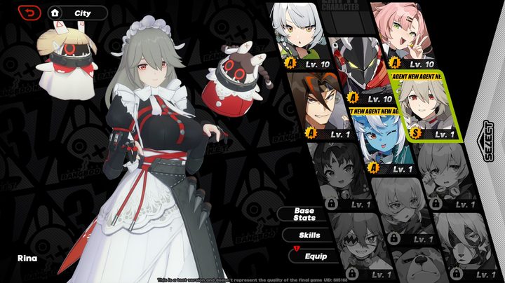 Zenless Zone Zero character select with maid Rina