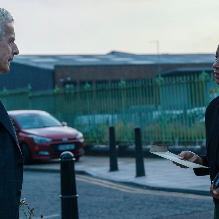 Peter Capaldi and Cush Jumbo in Criminal Record (2024).