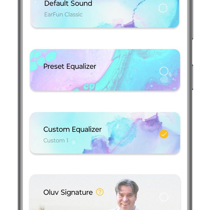 EarFun app for Android (EQ options).