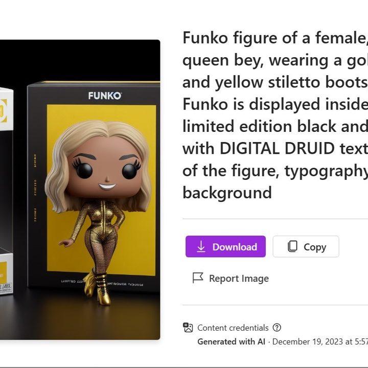 Funko Pop! figurines generated in Microsoft Designer.