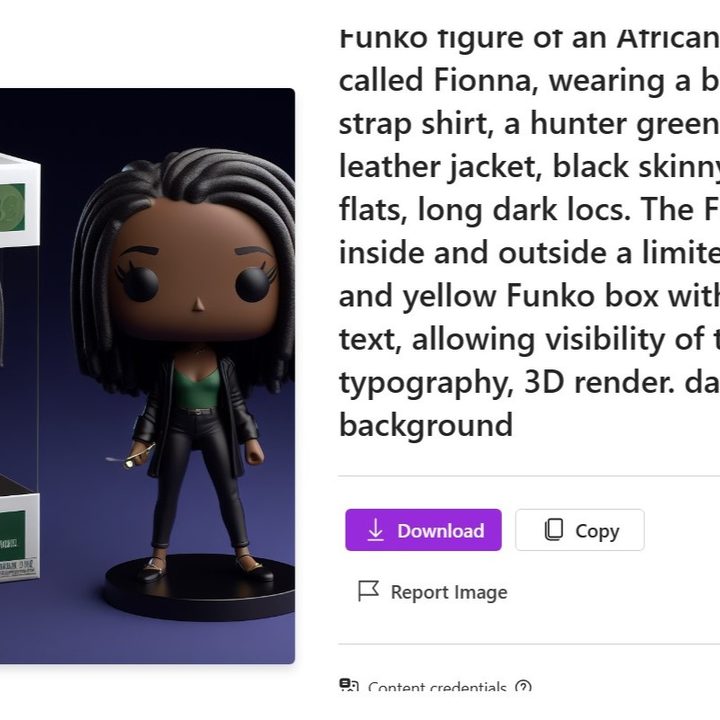 Funko Pop! figurine generated in Microsoft Designer.