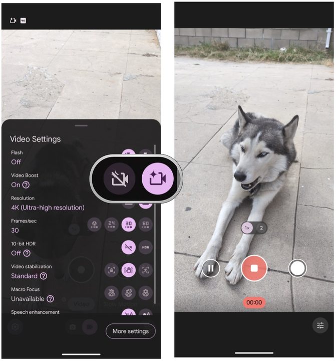 Turn the toggle for Video Boost to on, then record your video.