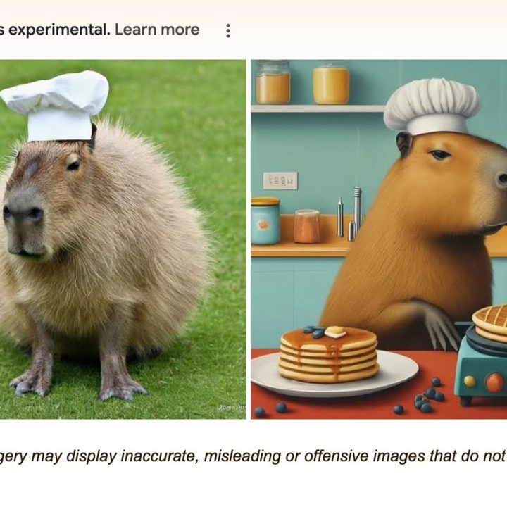 Capybara in a chef's hat prompt.
