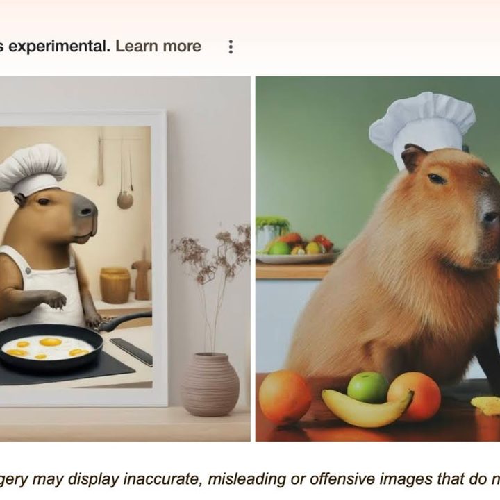 Capybara in a chef's hat prompt.