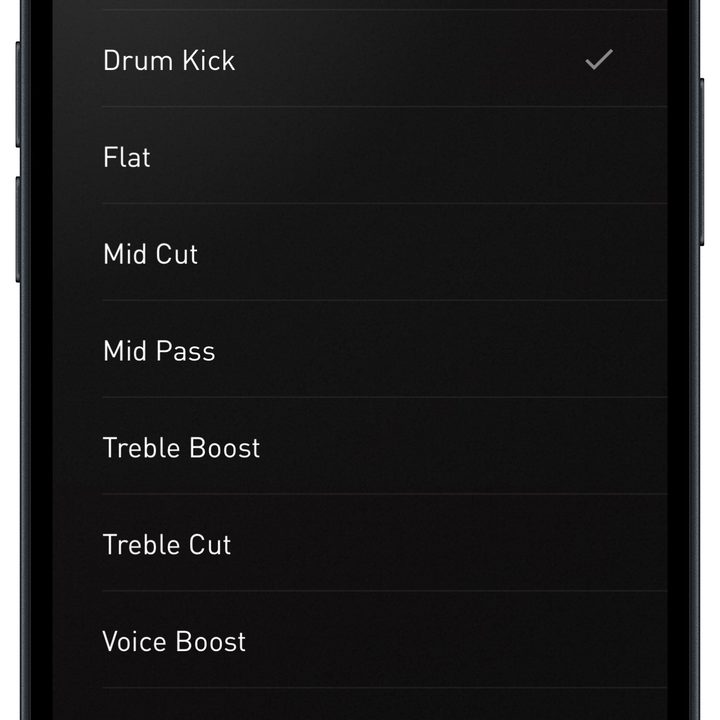 Hed Unity app for iOS: EQ presets.