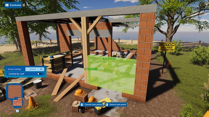 A player builds a house in House Flipper 2's sandbox mode.