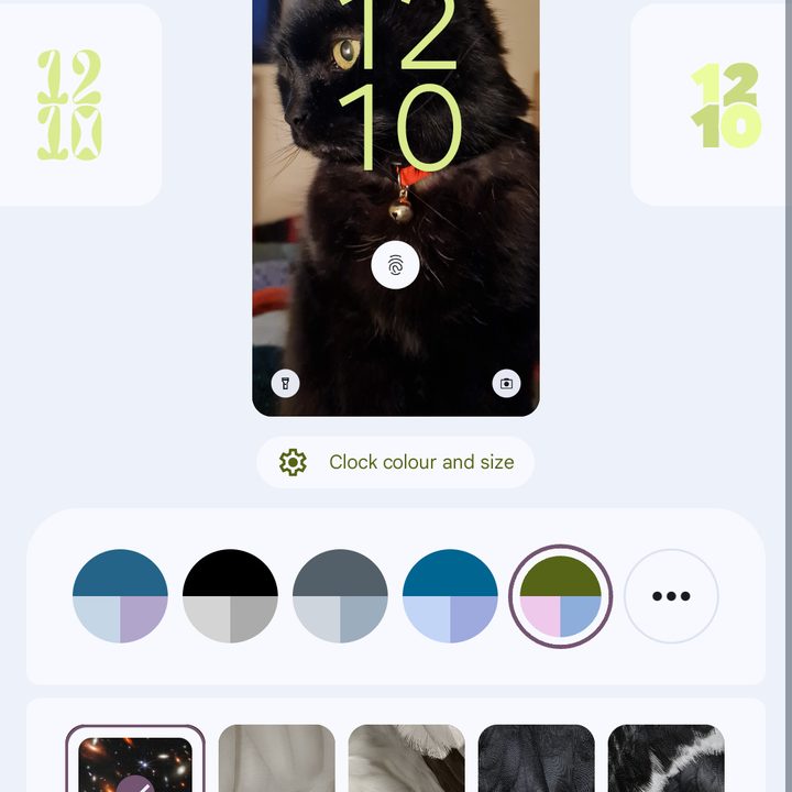 The Android 14 lock screen customization menu.