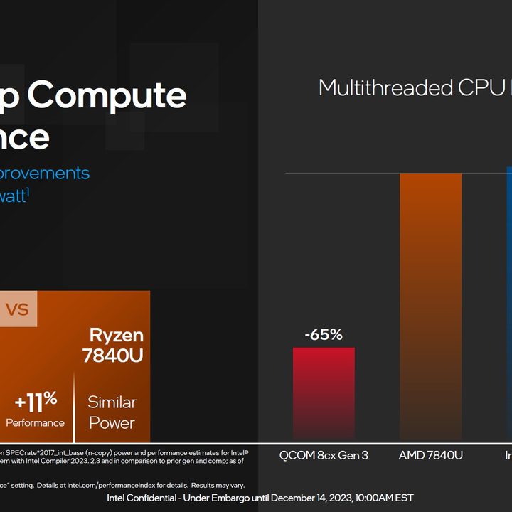 intel core ultra meteor lake launch multi threaded performance