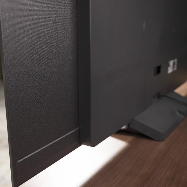 The rear panel speakers on an LG C3 OLED TV.