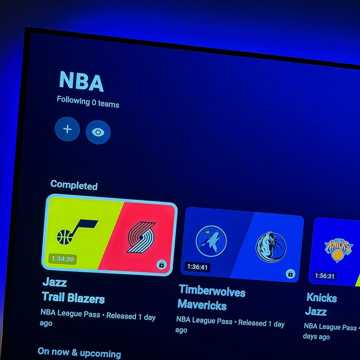 NBA on YouTube TV.
