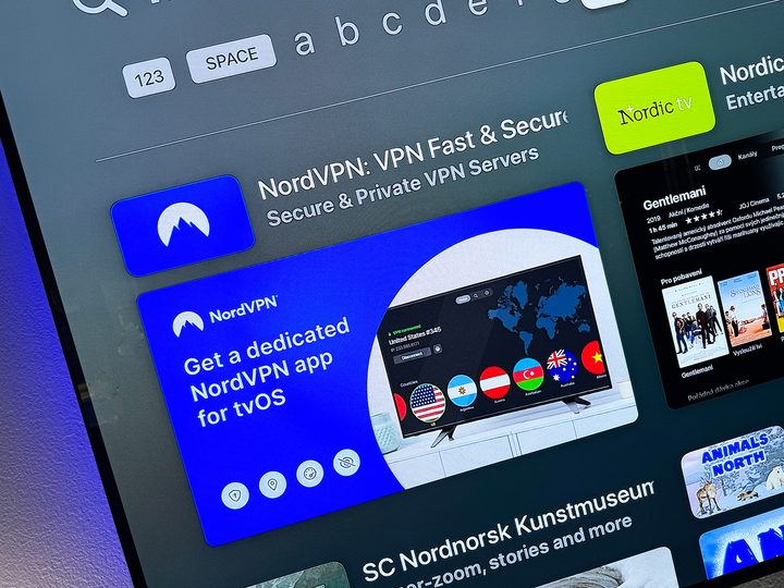 NordVPN app listing on Apple TV.