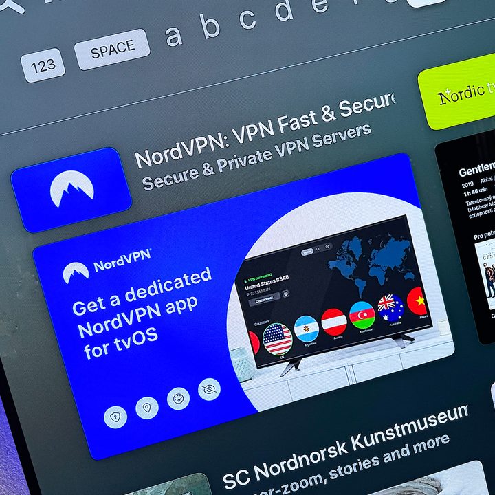 NordVPN app listing on Apple TV.