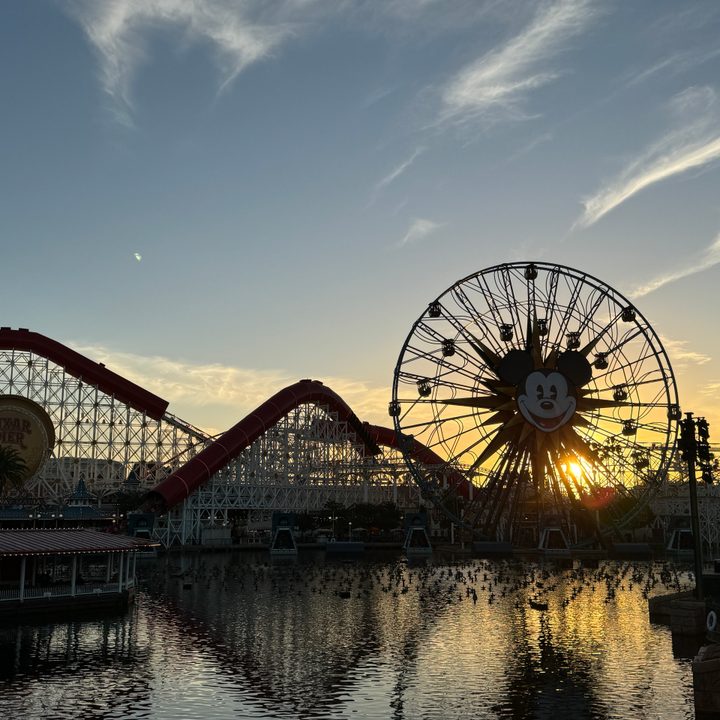 Unedited photo of Pixar Pier at Disney California Adventure.