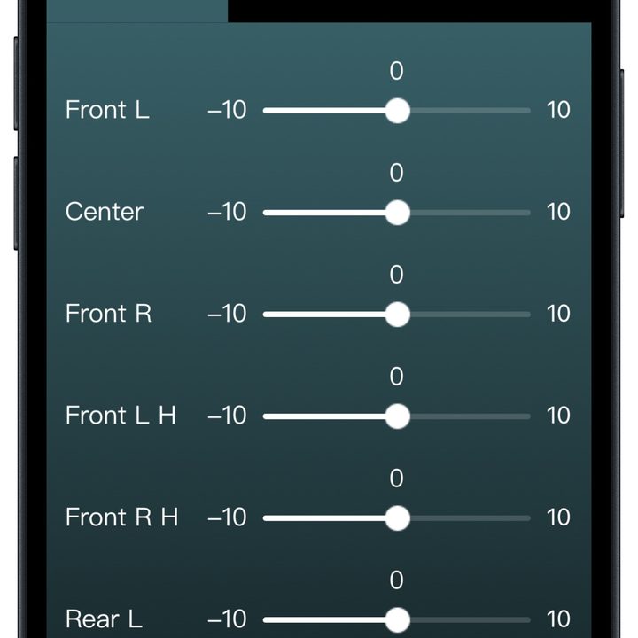 Platin Audio Milan app for iOS speaker volumes.