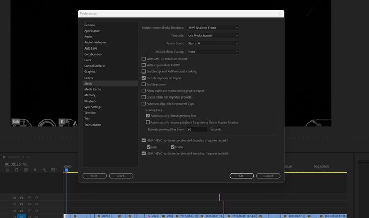 The GPU decoding option with Adobe Premiere Pro.