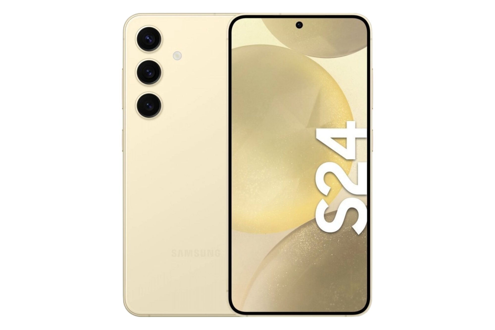 A render of a yellow Samsung Galaxy S24.