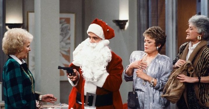 Santa points a gun at 3 old ladies in The Golden Girls.
