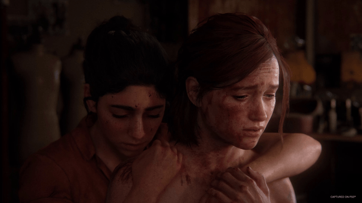 Dina and Ellie hug in The Last of Us Part 2 Remastered.