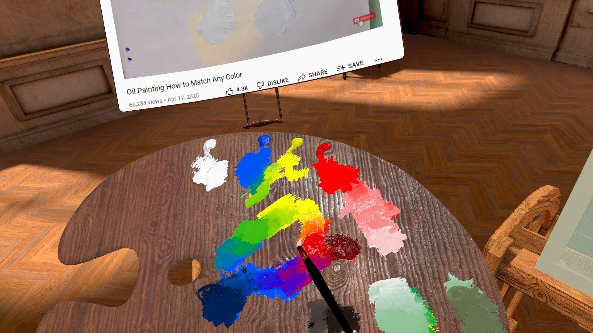 Vermillion VR Painting easel interface.