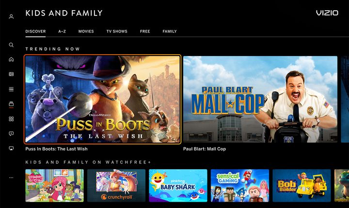 The new Vizio home screen.