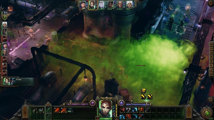 A Warhammer 40K: Rogue Trader player’s team is stuck in a battle against cultists that keep healing no matter what.