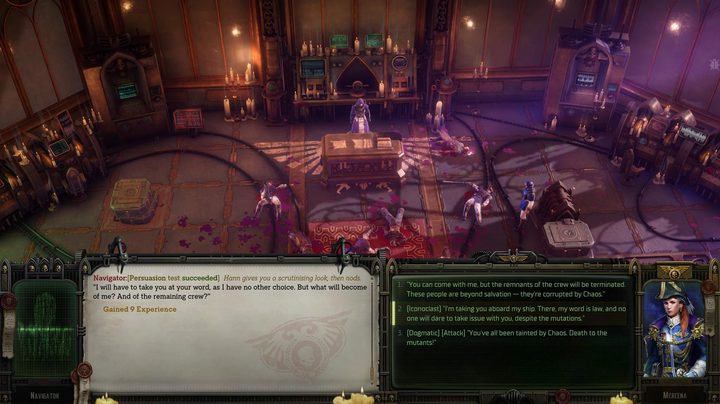 A character passes a skill check in Warhammer 40K: Rogue Trader.