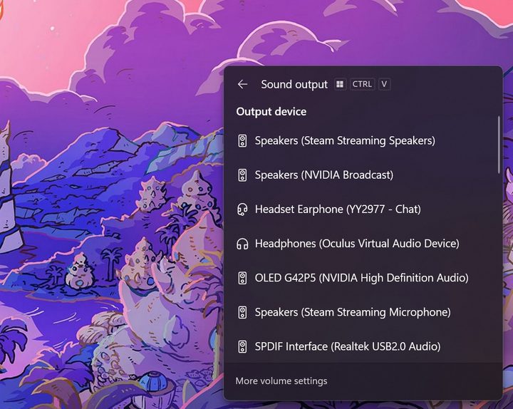 The volumer mixer in WIndows 11 23H2.