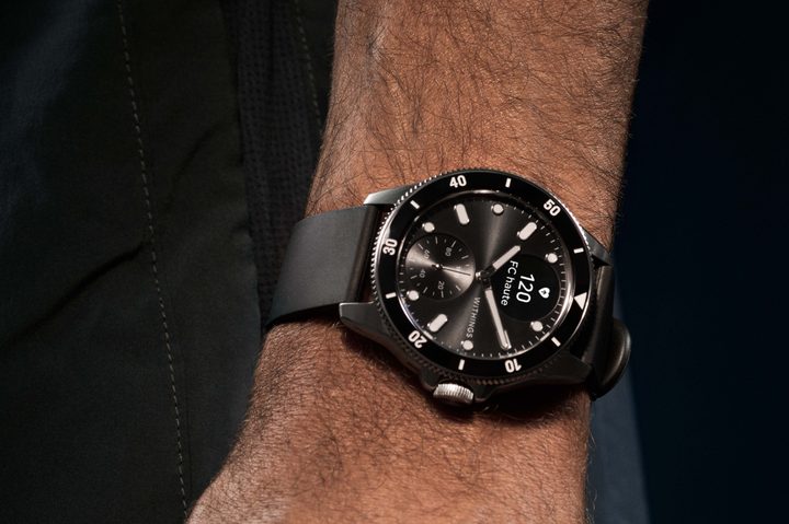Someone wearing the Withings ScanWatch Nova smartwatch.