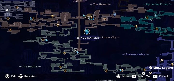 The map screen in Prince of Persia: The Lost Crown.