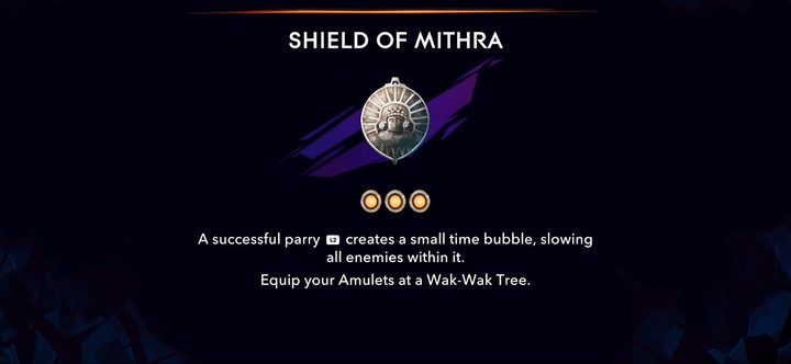 The shield amulet in Prince of Persia: The Lost Crown.