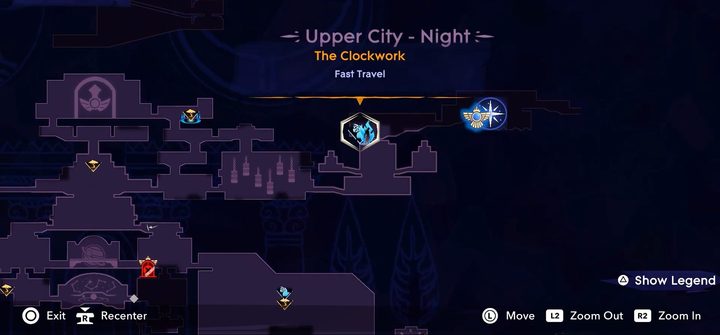 The upper city fast travel point in Prince of Persia: The Lost Crown.