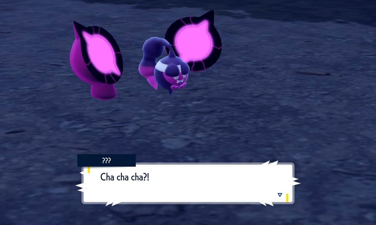 Pecharunt making weird noises in Pokemon Scarlet and Violet.