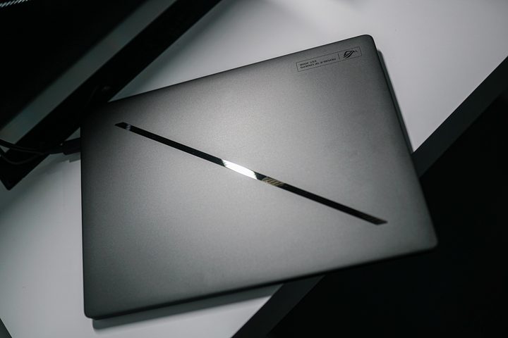 The lid on the 2024 Asus ROG Zephyrus G14.