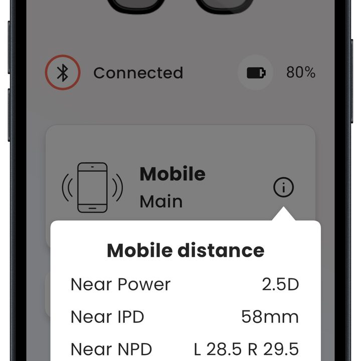 Deep Optics 32°N app for iOS selected profile info.