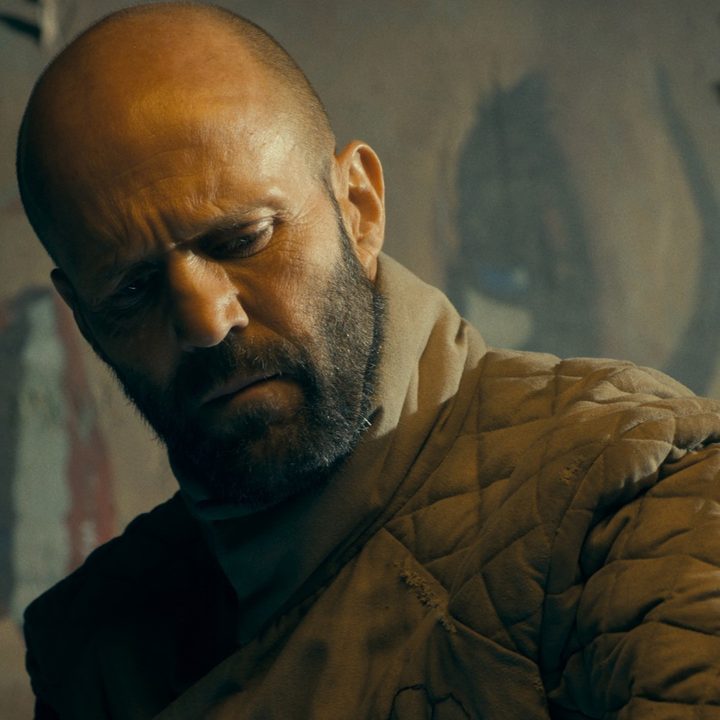 Jason Statham broods in a still from The Beekeeper