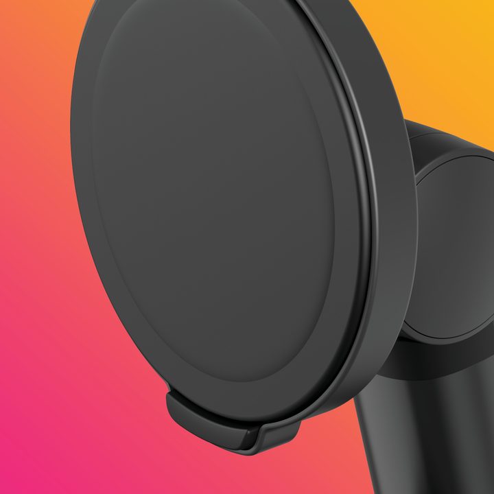 A close-up of the Belkin Auto-Tracking Stand Pro's MagSafe attachment.