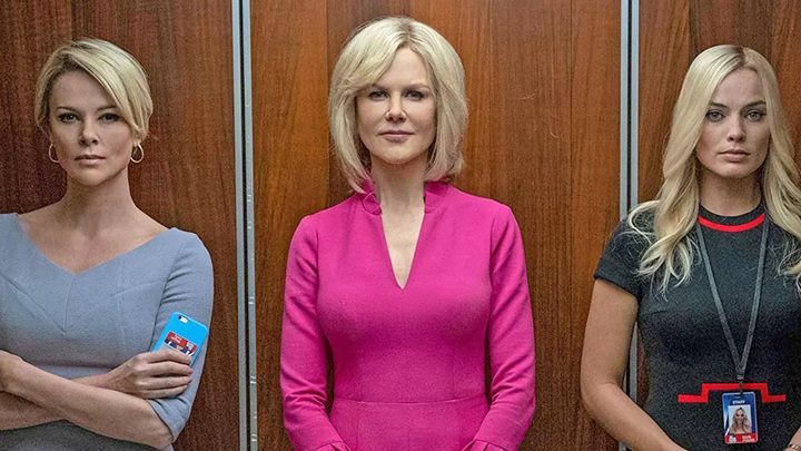 Charlize Theron, Nicole Kidman, and Margot Robbie in Bombshell.