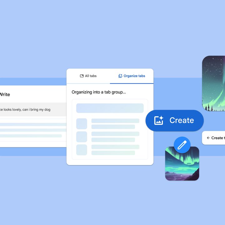 AI features see in a graphic for Google Chrome.