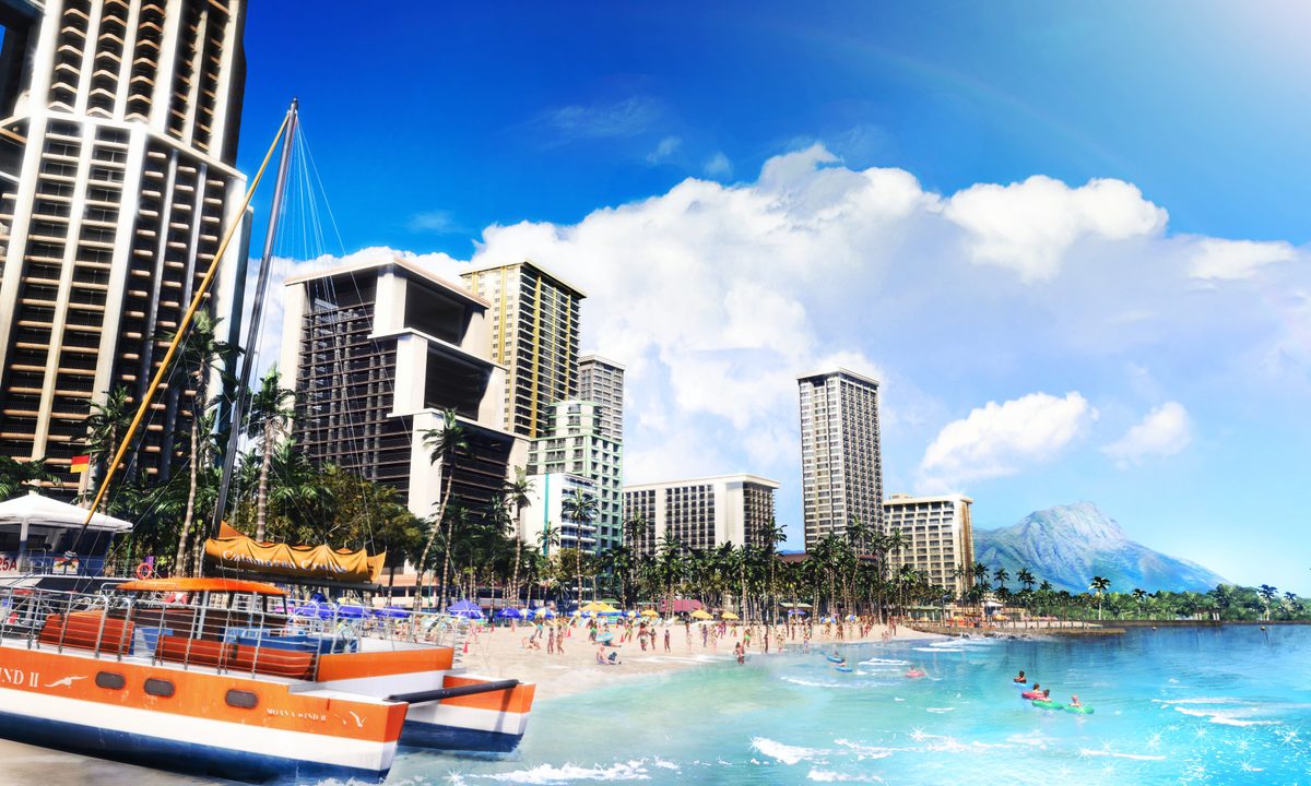 Honolulu city beach in Like a Dragon: Infinite Wealth.