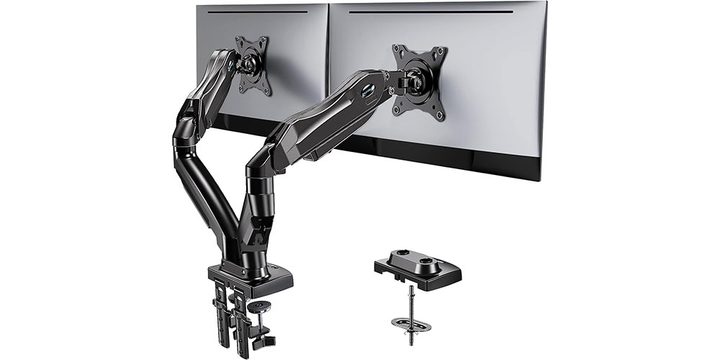 The Huanuo Dual Monitor Stand on a white background.