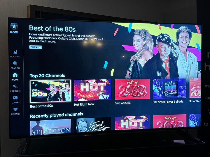 A screen from the Roxi streaming app.